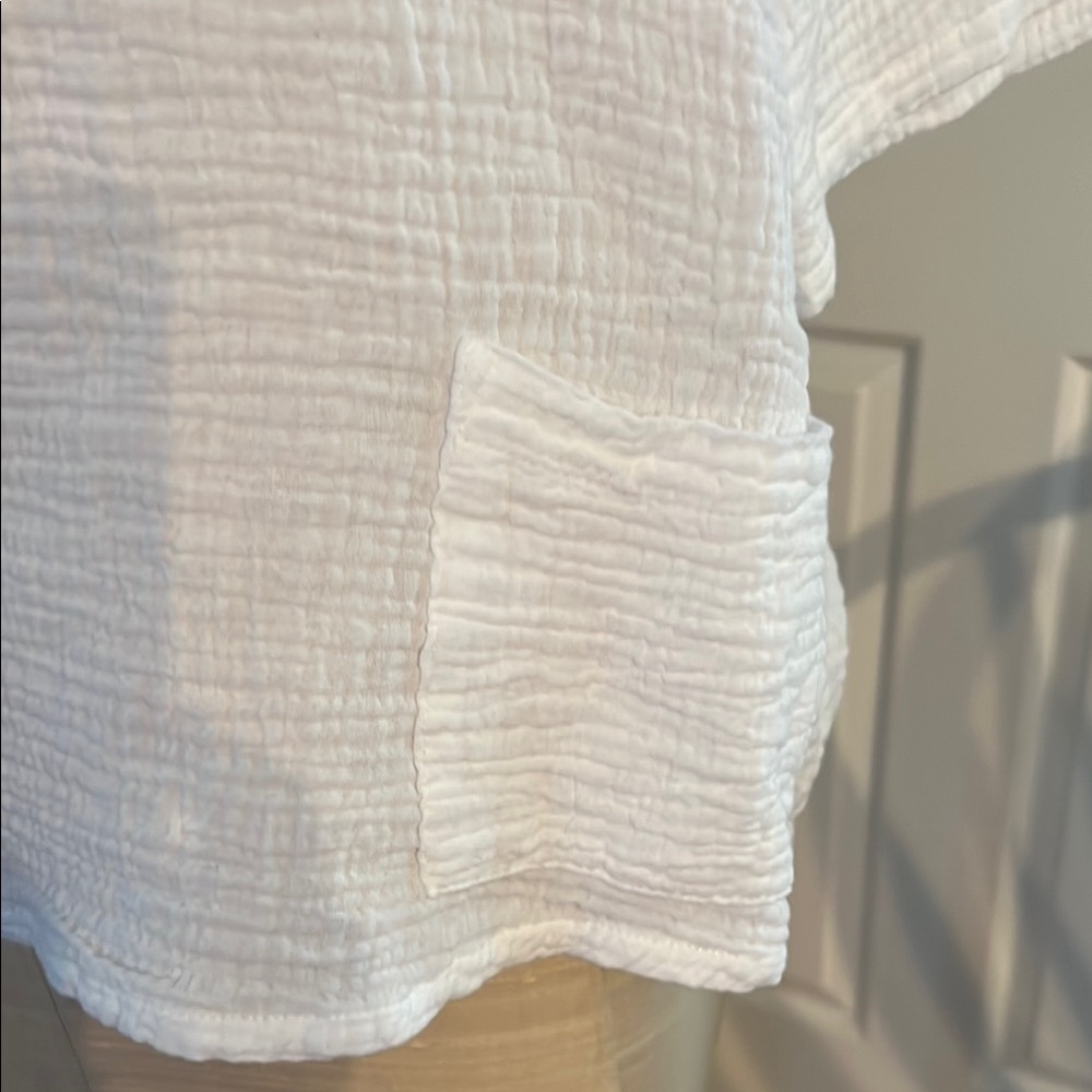 Toofan Women's White Cowl gauze Neck Top - Picture 3 of 6